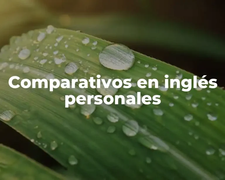 Comparativos en inglés personales
