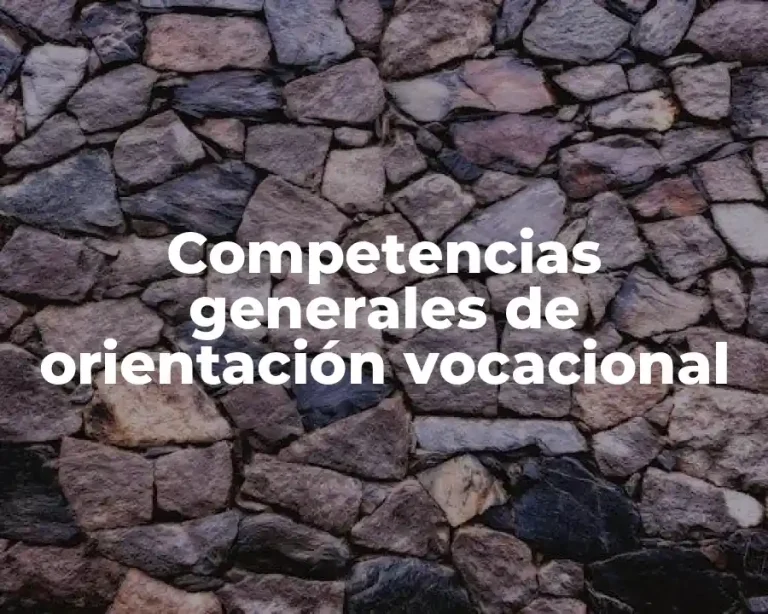Competencias generales de orientación vocacional