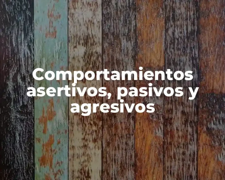 Comportamientos asertivos, pasivos y agresivos