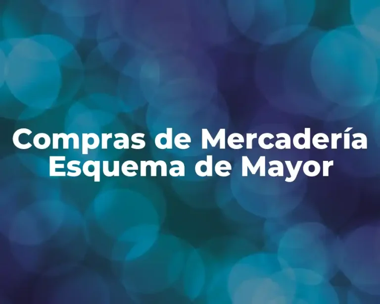 Compras de Mercadería Esquema de Mayor