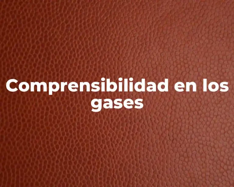 Comprensibilidad en los gases