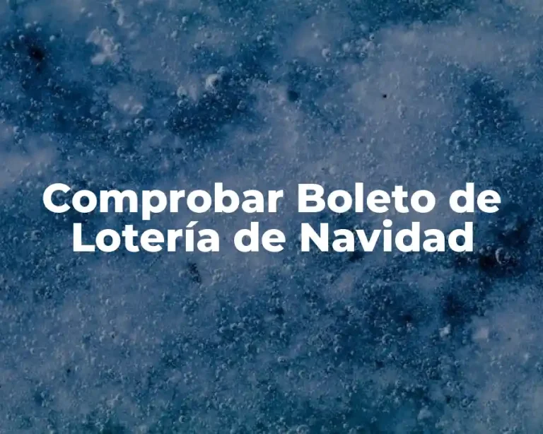 Comprobar Boleto de Lotería de Navidad