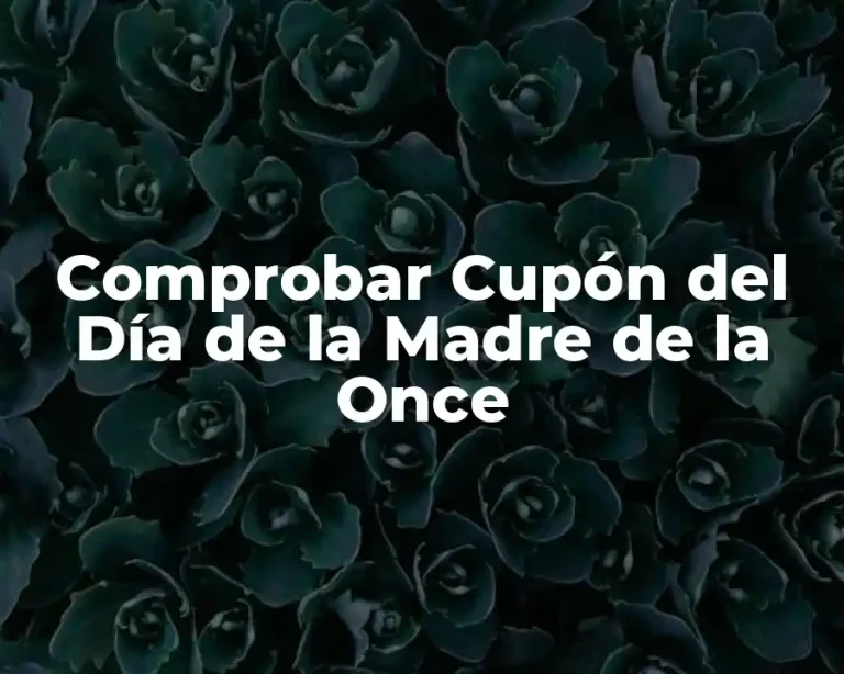 Comprobar Cupón del Día de la Madre de la Once