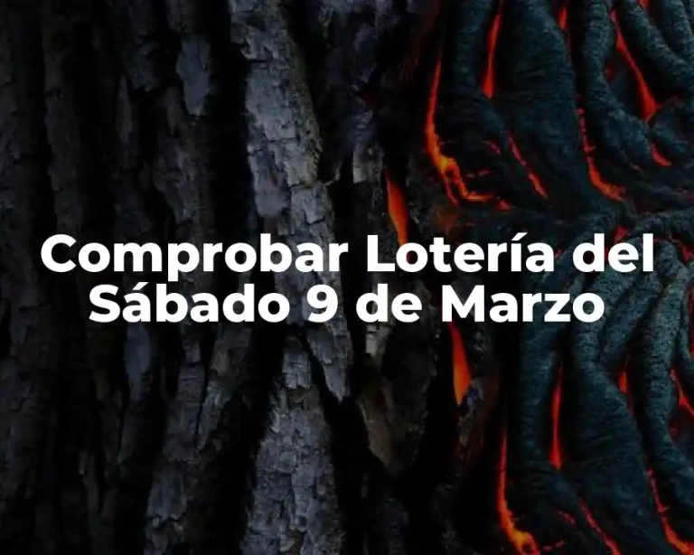 Comprobar Lotería del Sábado 9 de Marzo