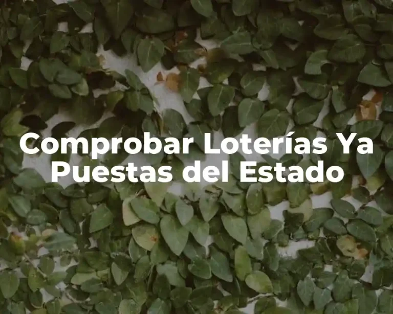 Comprobar Loterías Ya Puestas del Estado
