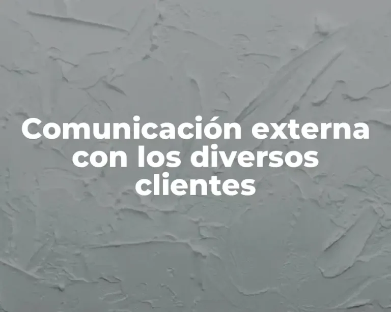 Comunicación externa con los diversos clientes