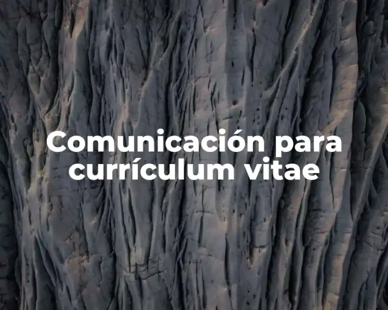 Comunicación para currículum vitae