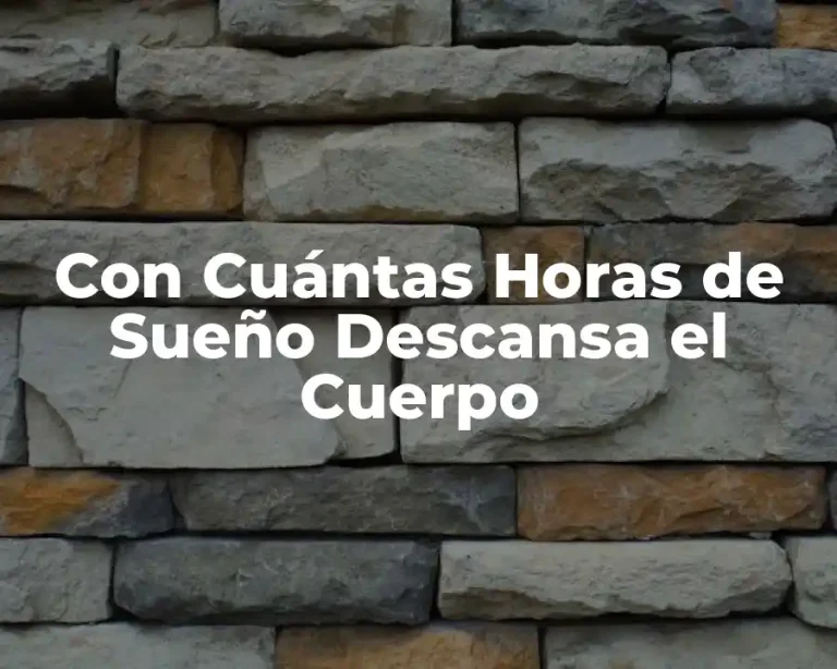 Con Cuántas Horas de Sueño Descansa el Cuerpo