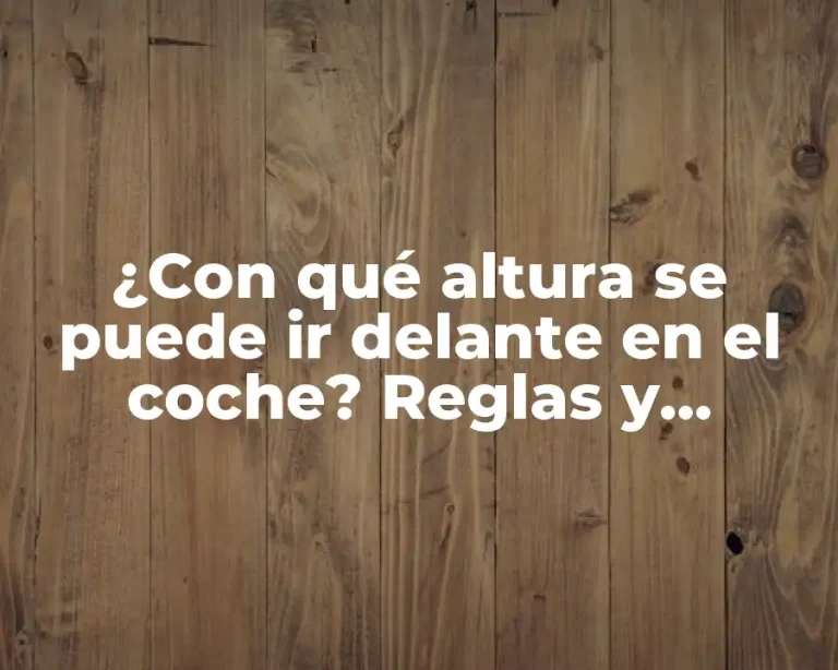 ¿Con qué altura se puede ir delante en el coche? Reglas y consejos para conductores