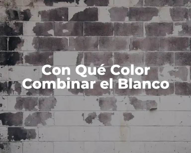 Con Qué Color Combinar el Blanco
