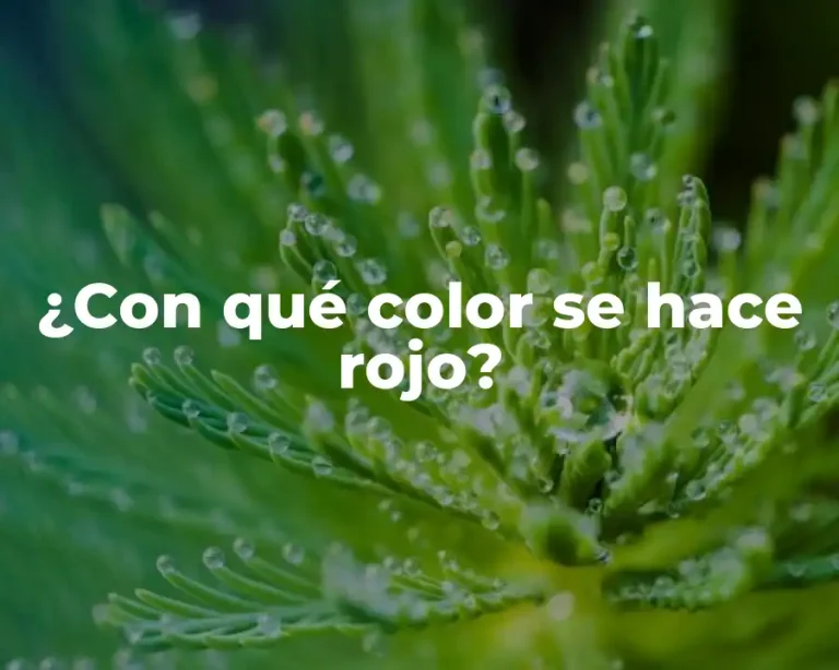 ¿Con qué color se hace rojo?