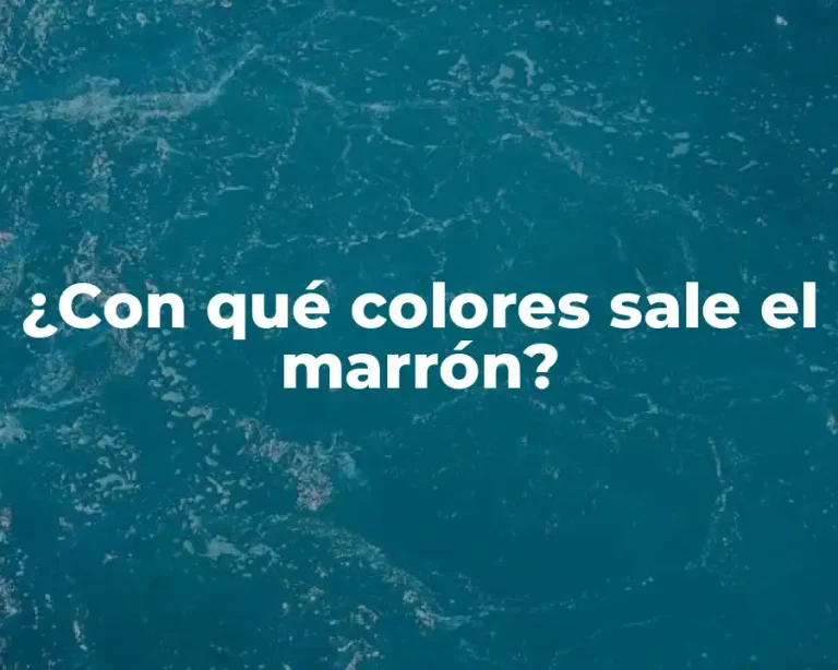 ¿Con qué colores sale el marrón?