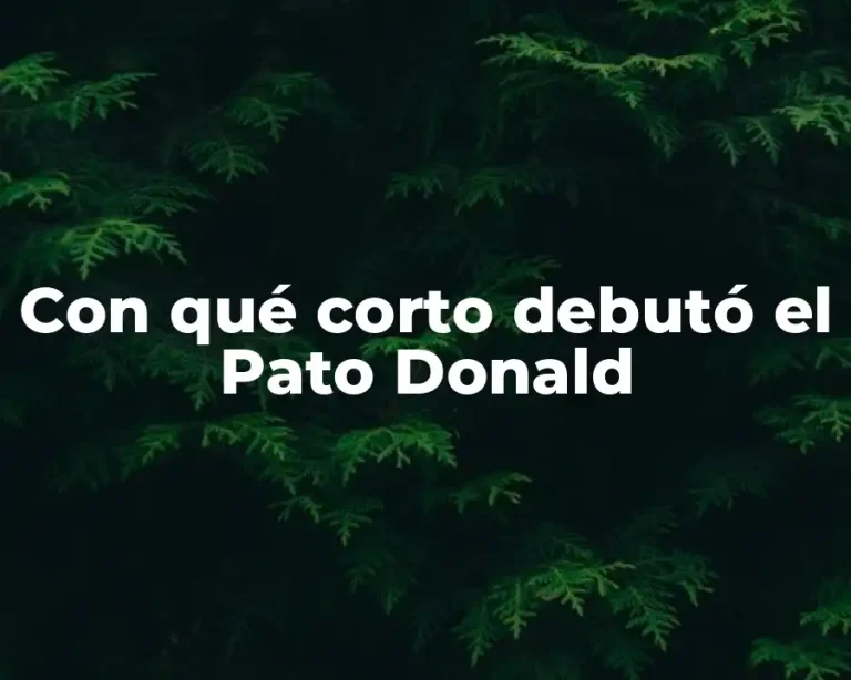 Con qué corto debutó el Pato Donald