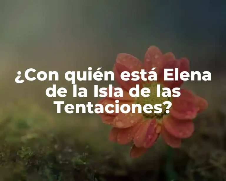 ¿Con quién está Elena de la Isla de las Tentaciones?