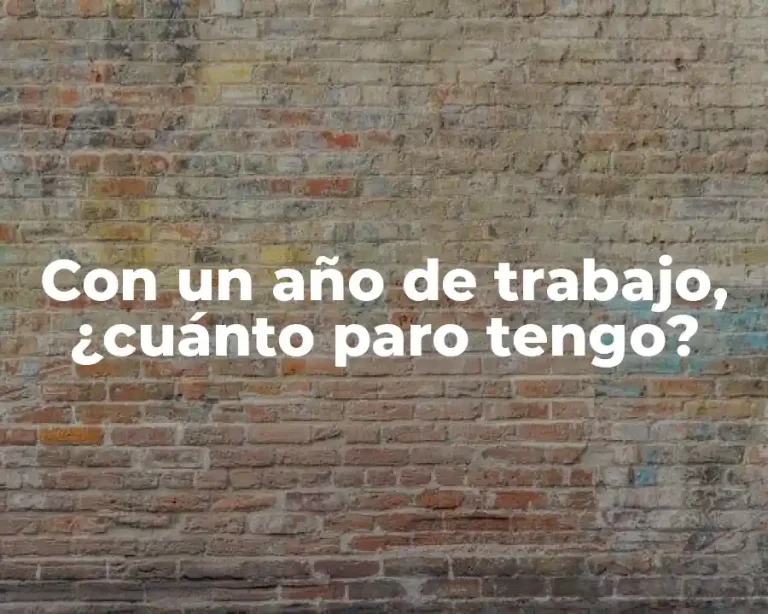 Con un año de trabajo, ¿cuánto paro tengo?