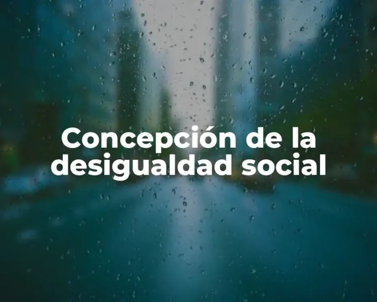 Concepción de la desigualdad social