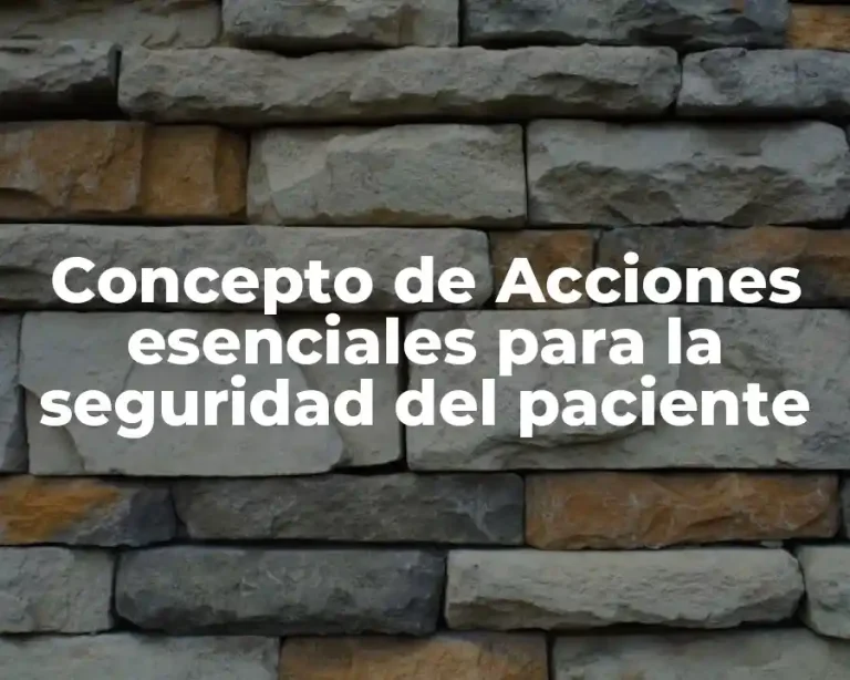 Concepto de Acciones esenciales para la seguridad del paciente