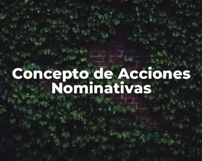 Concepto de Acciones Nominativas
