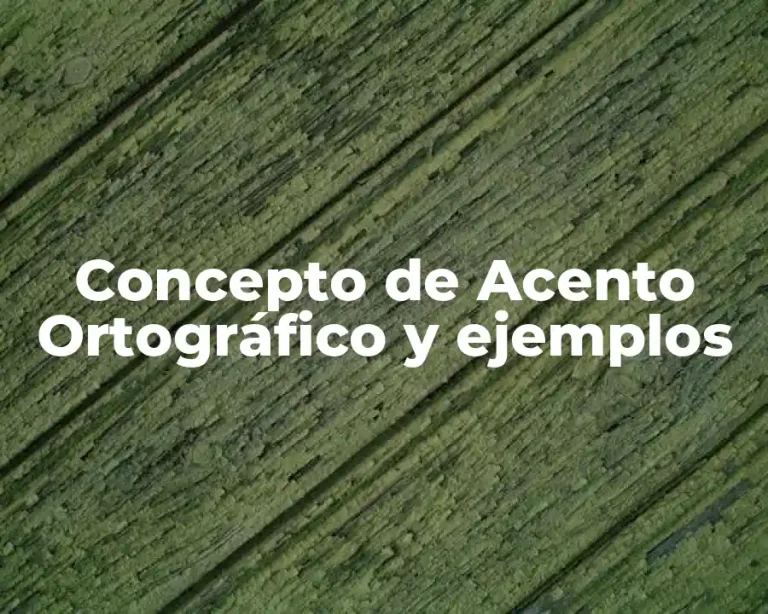 Concepto de Acento Ortográfico y ejemplos