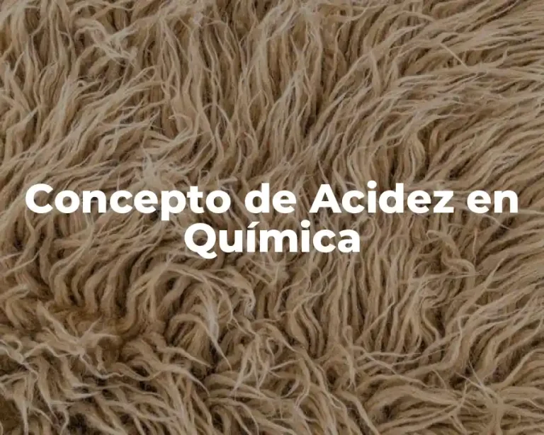 Concepto de Acidez en Química