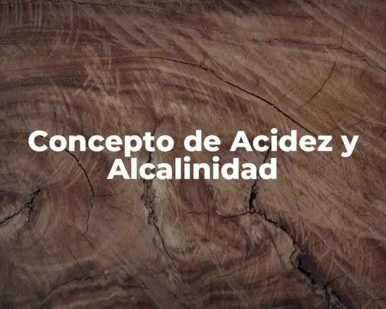 Concepto de Acidez y Alcalinidad
