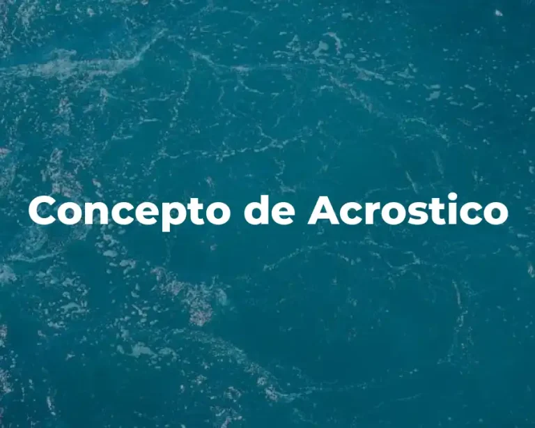 Concepto de Acrostico