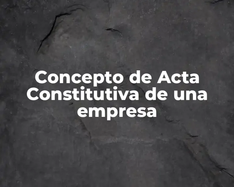 Concepto de Acta Constitutiva de una empresa