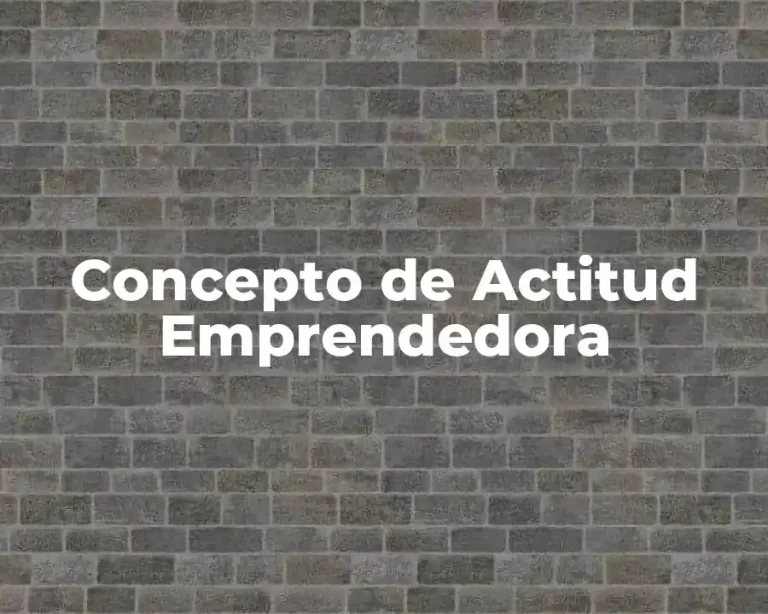 Concepto de Actitud Emprendedora
