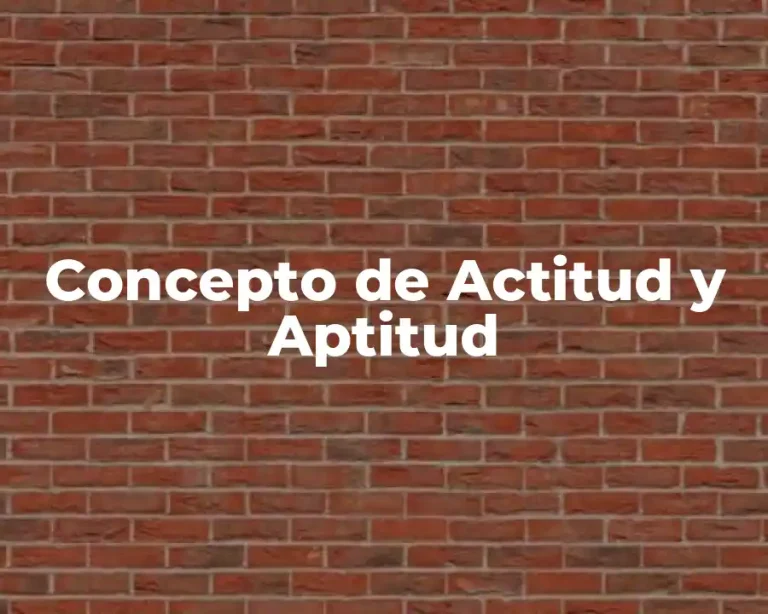 Concepto de Actitud y Aptitud