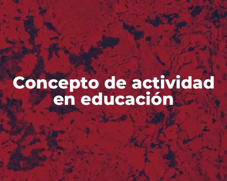 Concepto de actividad en educación