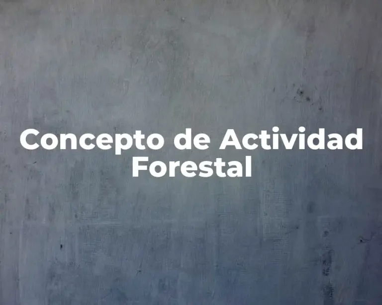Concepto de Actividad Forestal