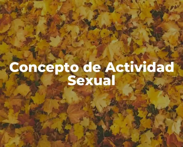 Concepto de Actividad Sexual