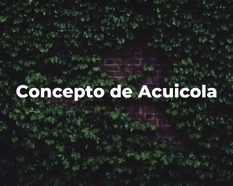 Concepto de Acuicola