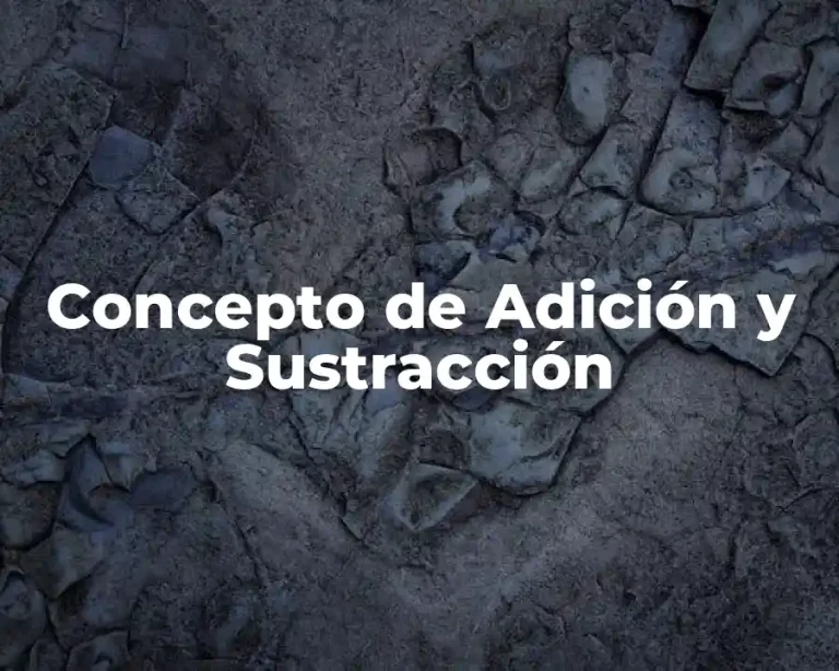 Concepto de Adición y Sustracción