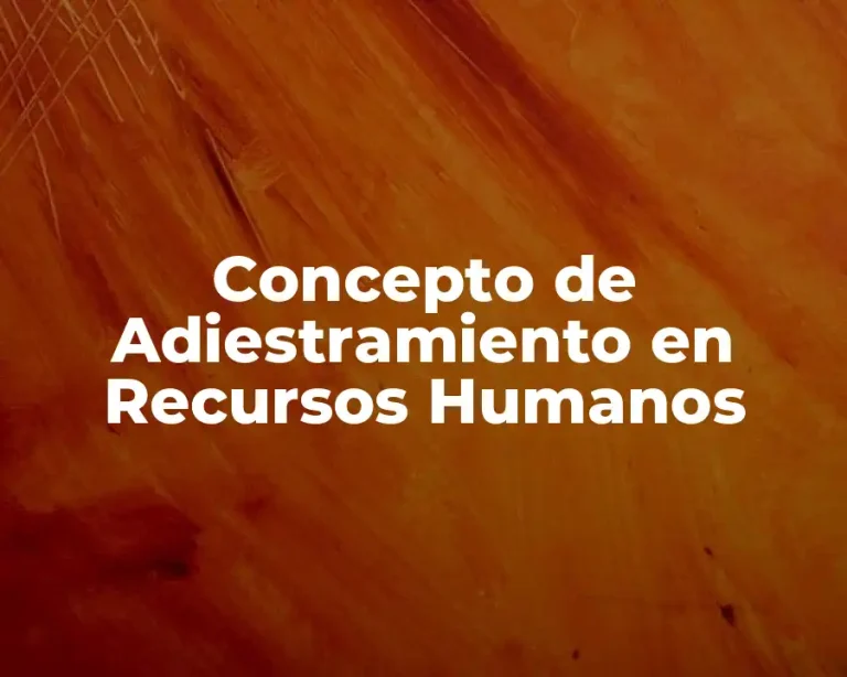 Concepto de Adiestramiento en Recursos Humanos