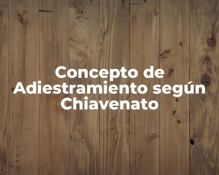 Concepto de Adiestramiento según Chiavenato