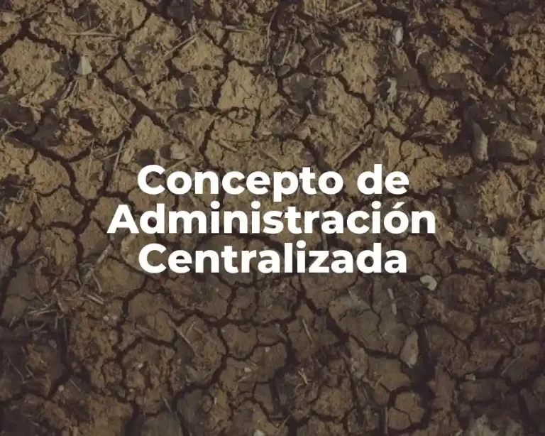 Concepto de Administración Centralizada