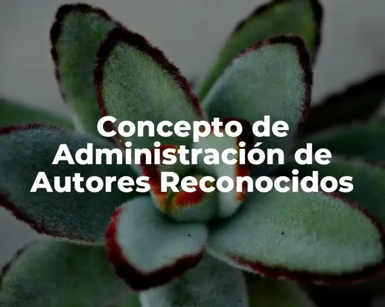 Concepto de Administración de Autores Reconocidos
