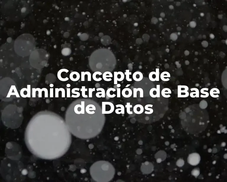 Concepto de Administración de Base de Datos