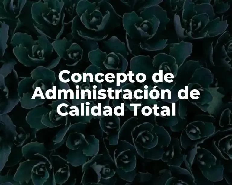 Concepto de Administración de Calidad Total