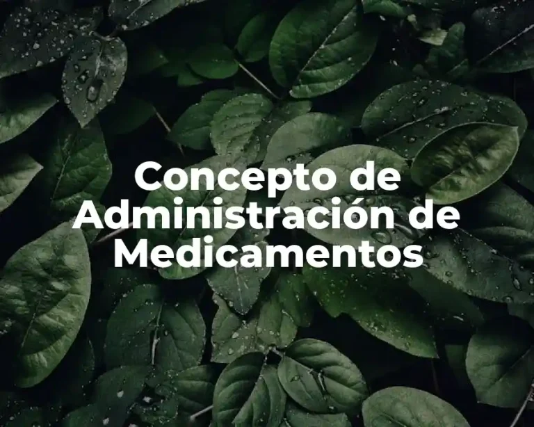 Concepto de Administración de Medicamentos
