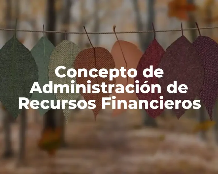 Concepto de Administración de Recursos Financieros