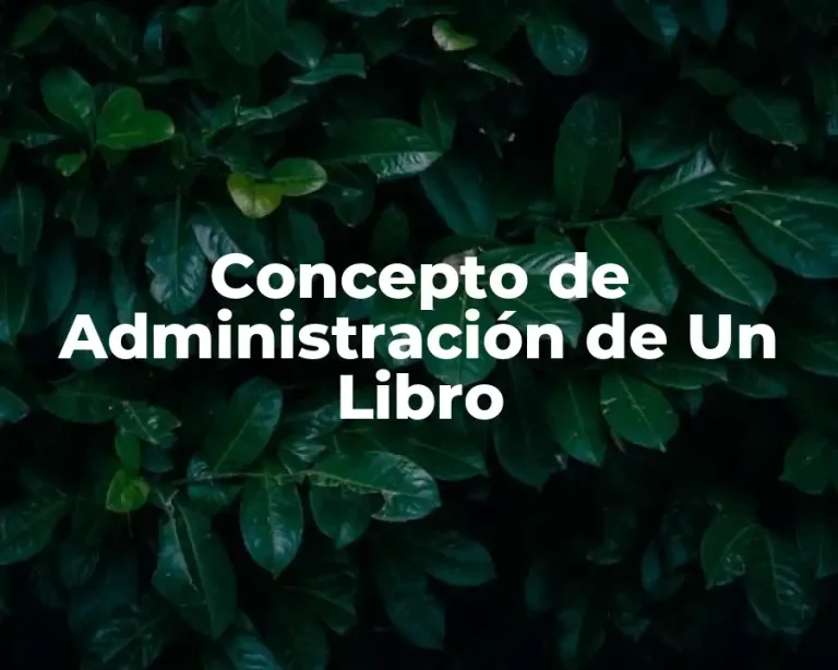 Concepto de Administración de Un Libro