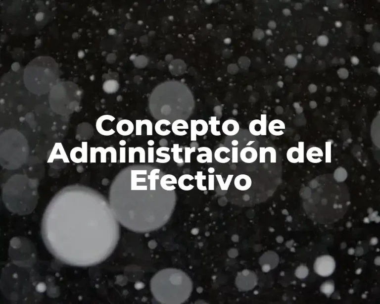 Concepto de Administración del Efectivo