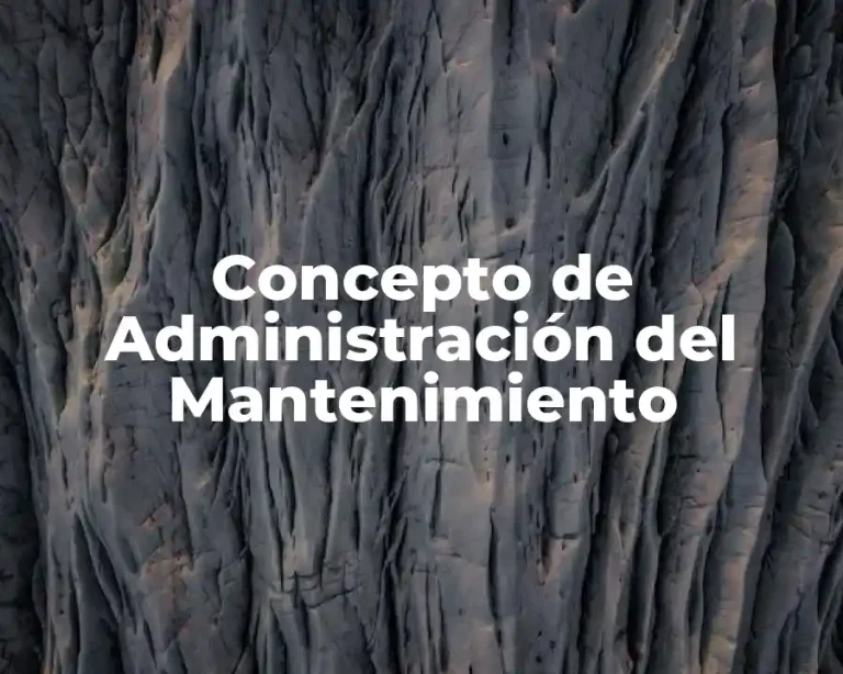 Concepto de Administración del Mantenimiento
