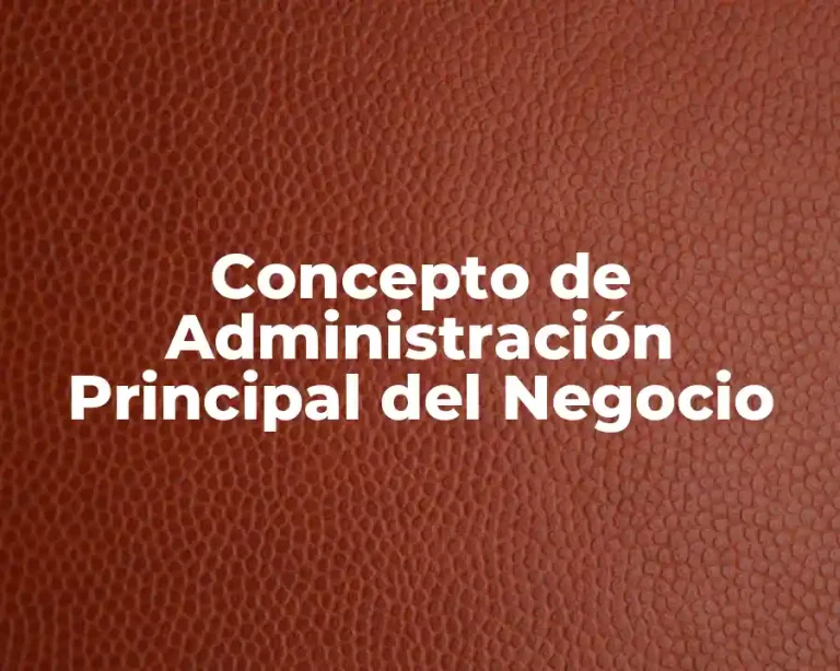 Concepto de Administración Principal del Negocio