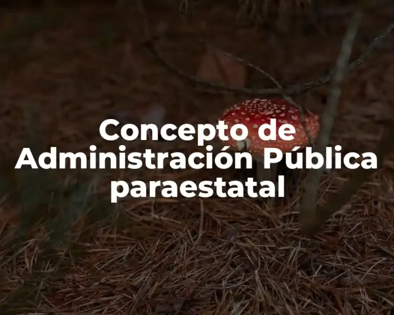 Concepto de Administración Pública paraestatal
