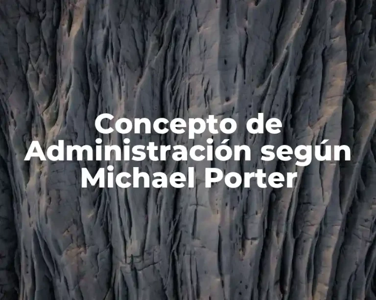 Concepto de Administración según Michael Porter