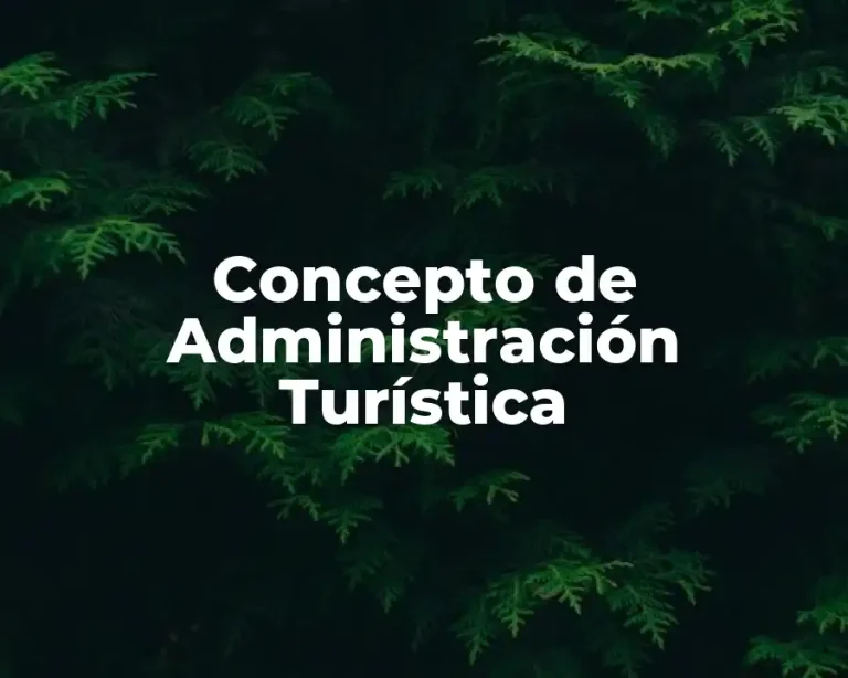 Concepto de Administración Turística