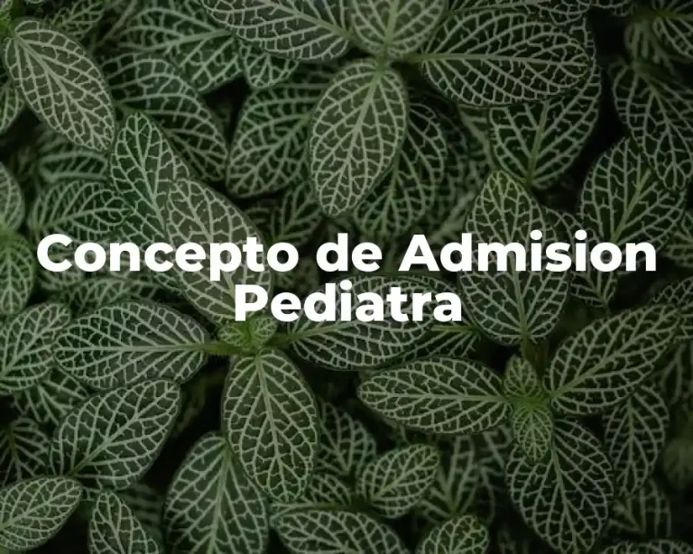 Concepto de Admision Pediatra